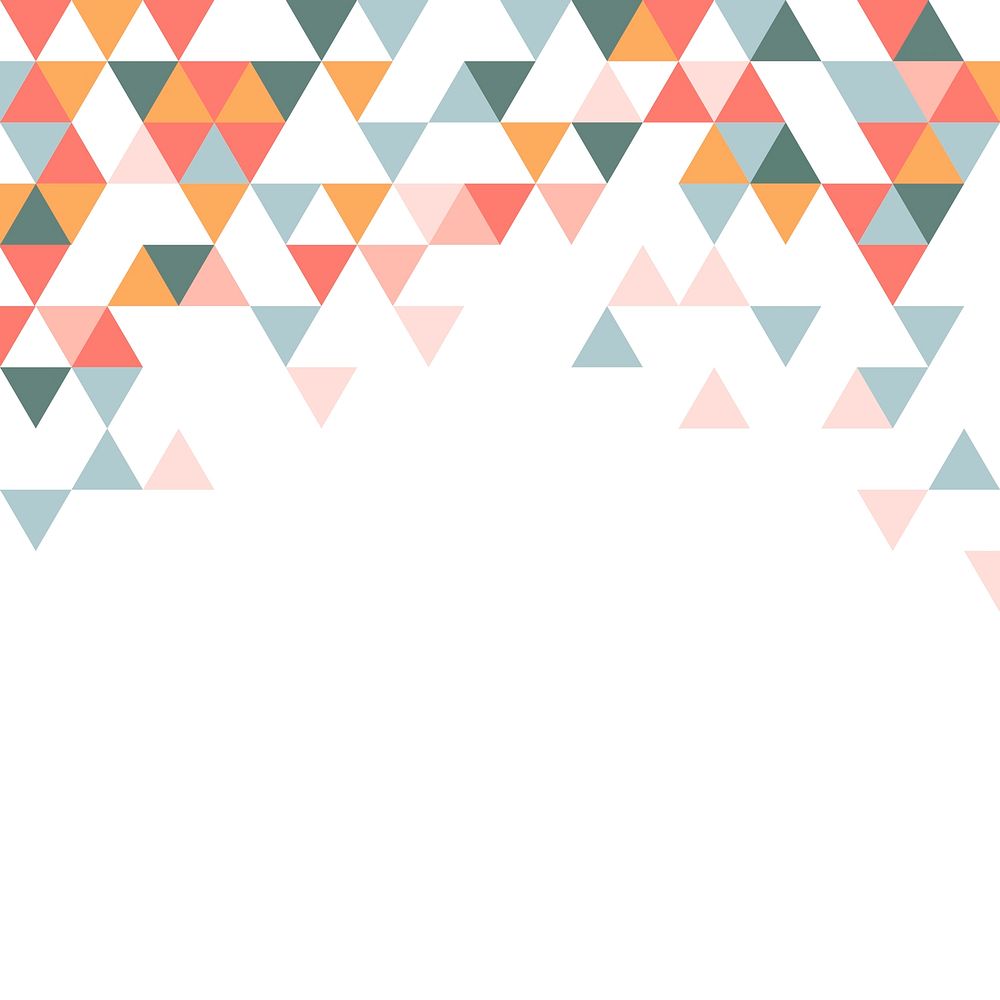 Colorful triangle patterned on white background