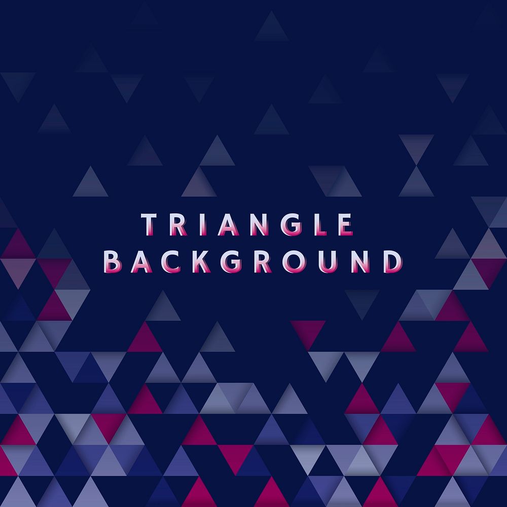 Colorful triangle patterned on blue background