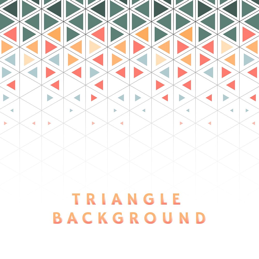 Colorful triangle patterned on white background