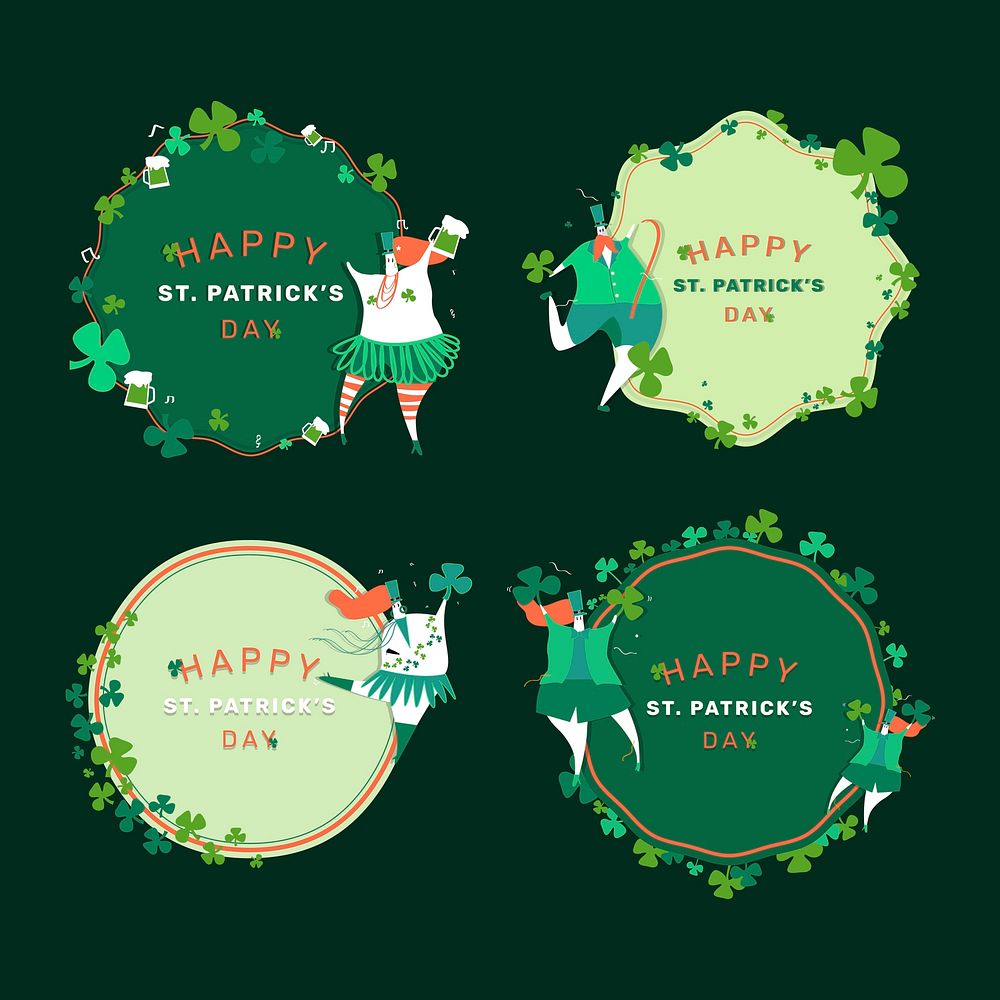 Happy St. Patrick's Day greeting cards vector