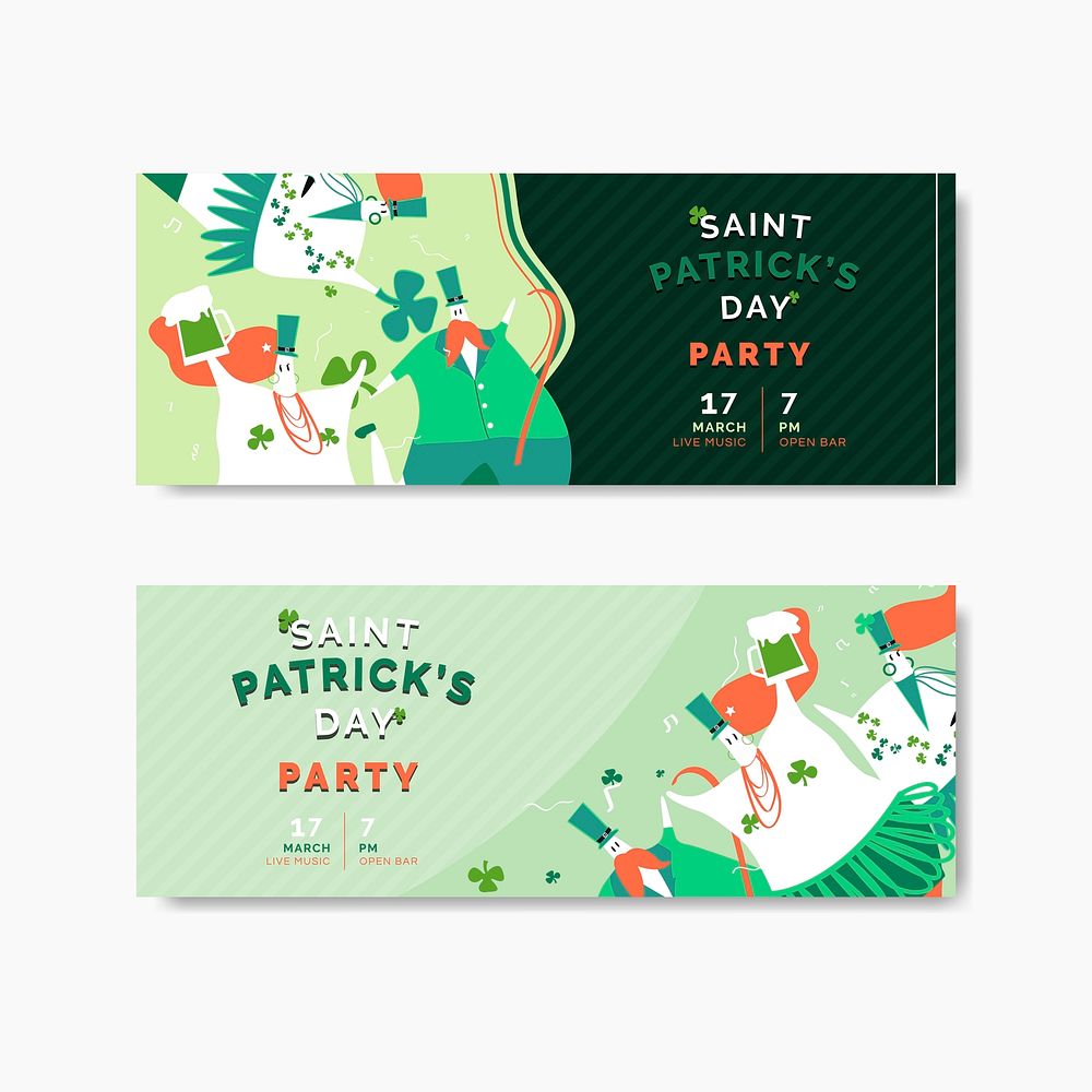 St. Patrick's Day celebration banners vector