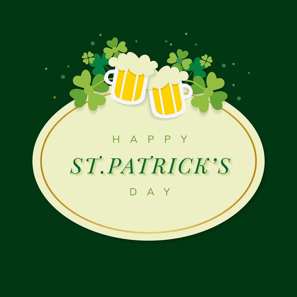 St.Patrick's Day oval badge vector