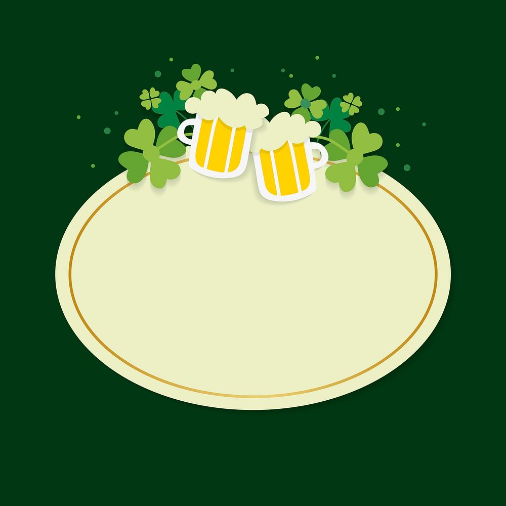 St.Patrick's Day blank oval badge vector