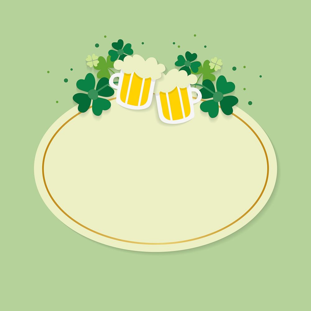 St.Patrick's Day blank oval badge vector