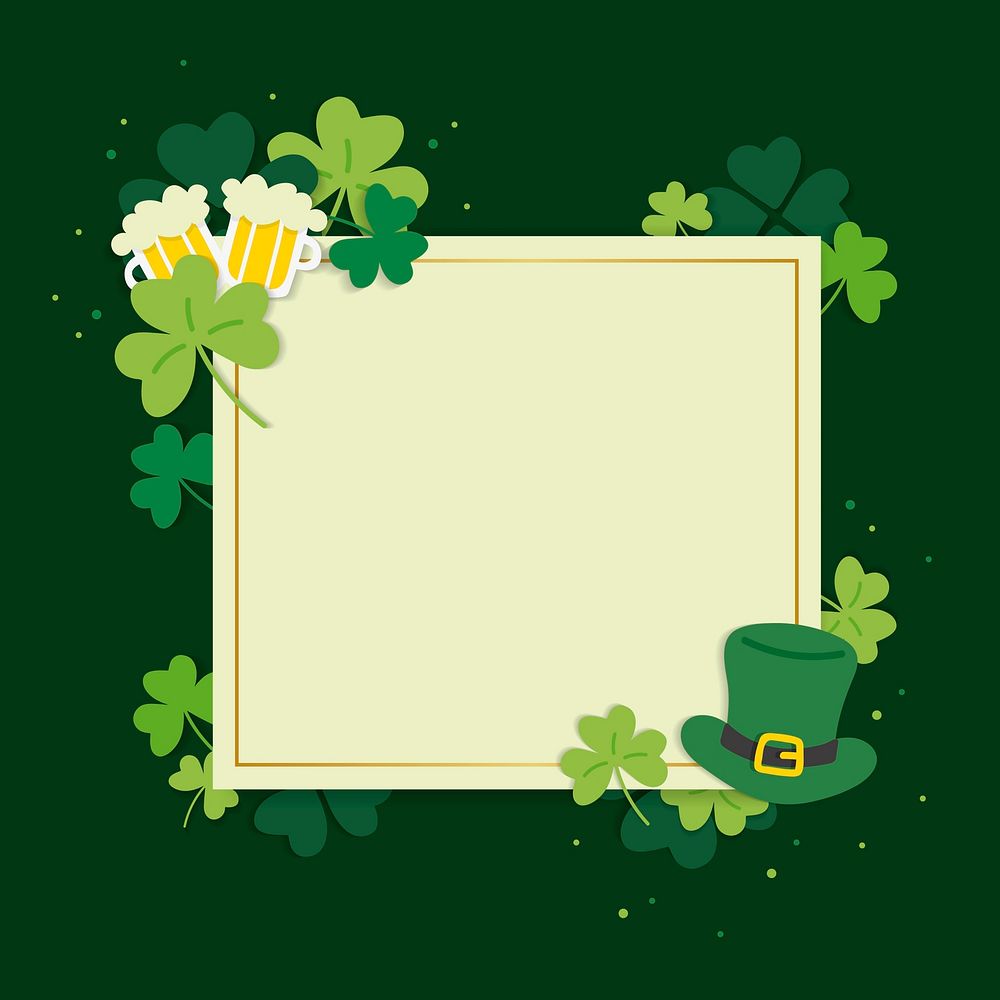St.Patrick's Day blank square banner vector