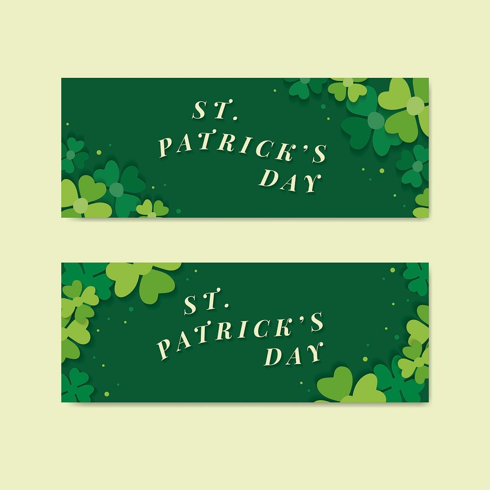 Shamrock St.Patrick's Day card set vector