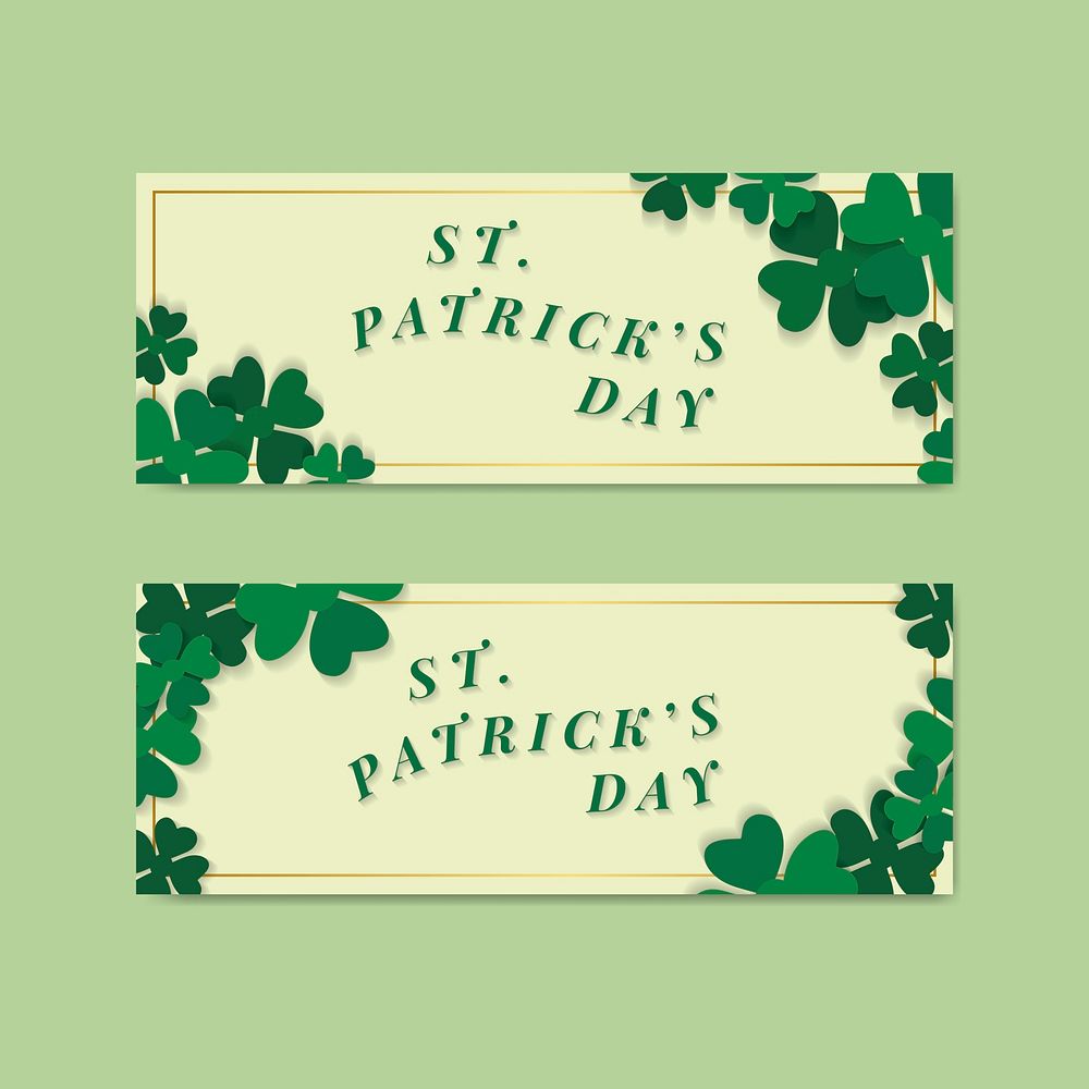 Shamrock St.Patrick's Day card set vector