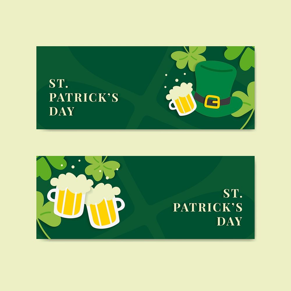 St.Patrick's Day card set vector