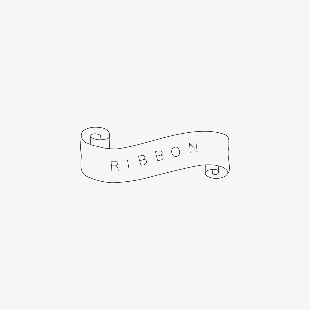 Vintage hand drawn ribbon banner vector