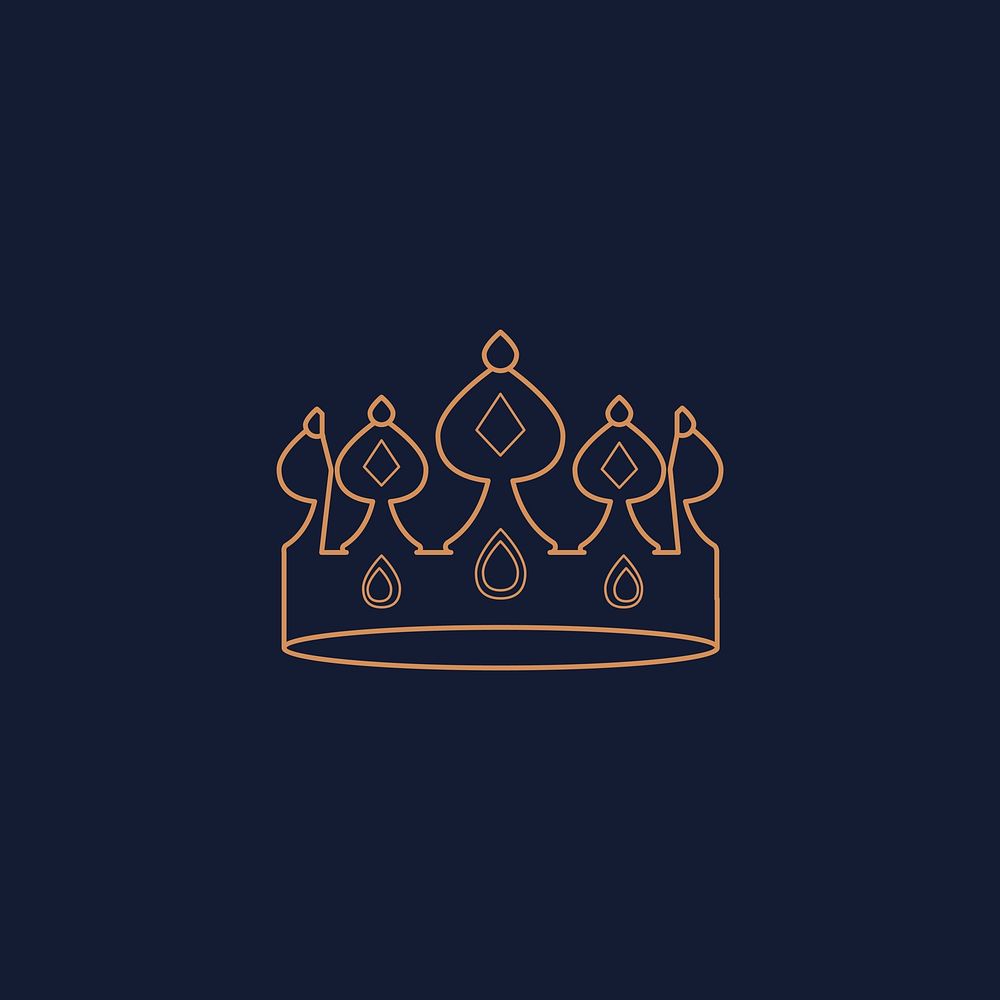 Luxurious blue crown design vector