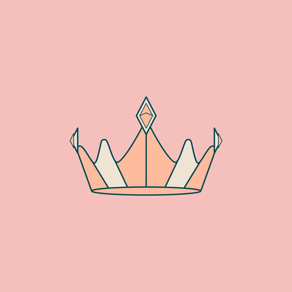 Luxurious pink crown design vector