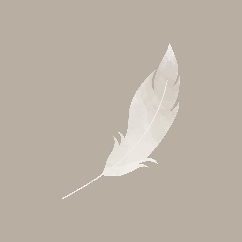 Single gray lightweight feather vector