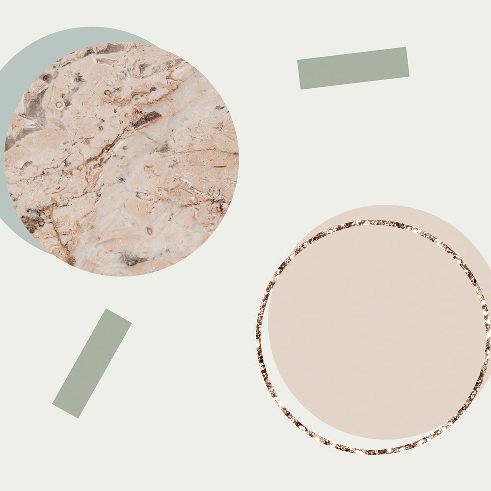 Round shimmering and marble texture frame
