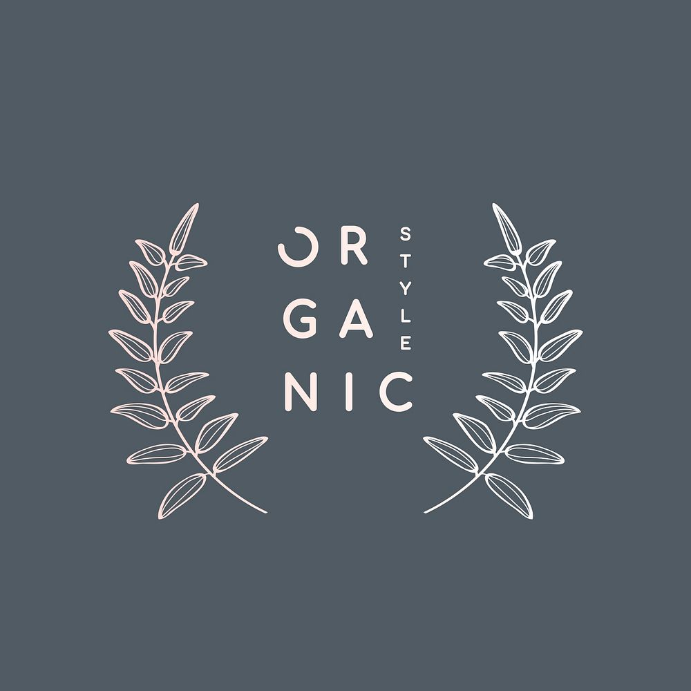 Organic style laurel wreath vector