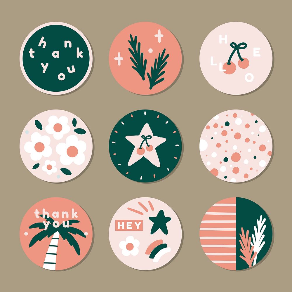 Tropical greetings sticker vector collection | Premium Vector - rawpixel