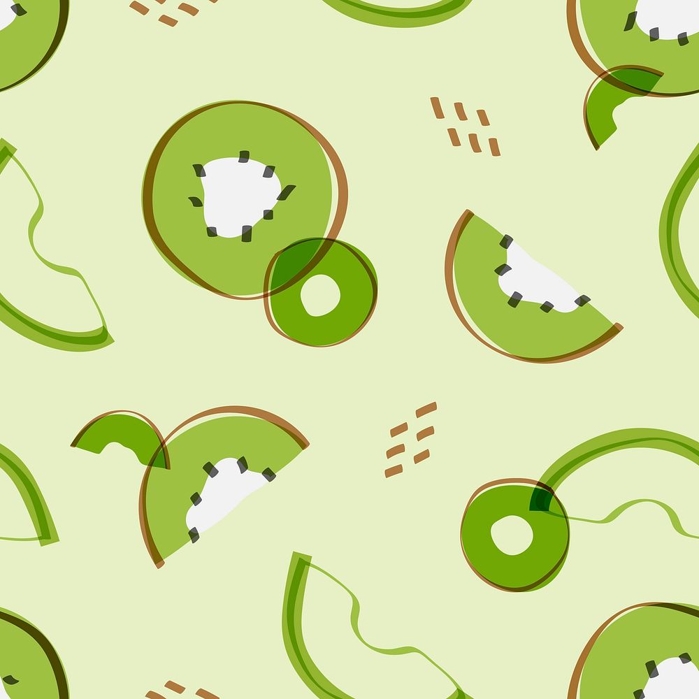 Tropical kiwi fruit pattern vector