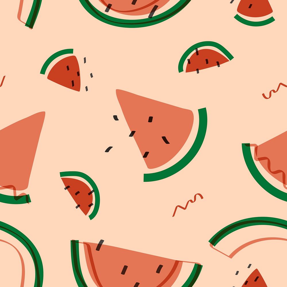 Tropical watermelon fruit pattern vector