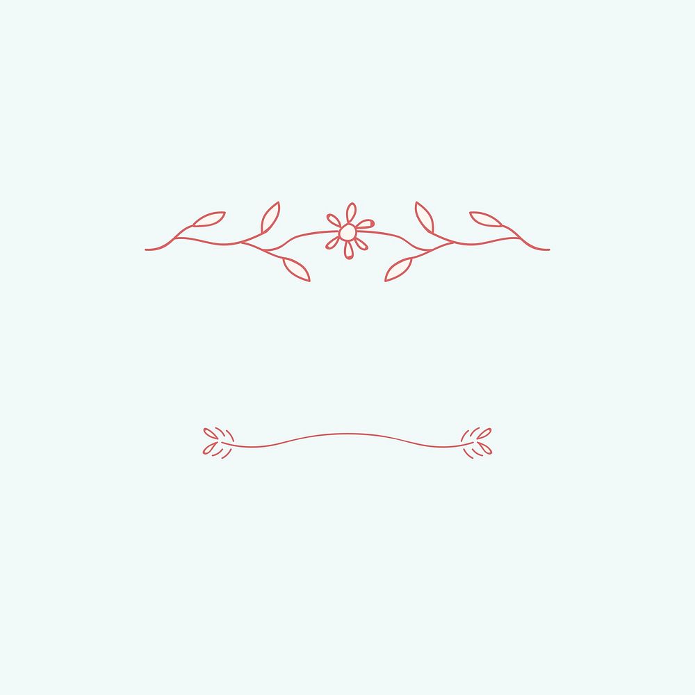 Red feminine ornament dividers vector