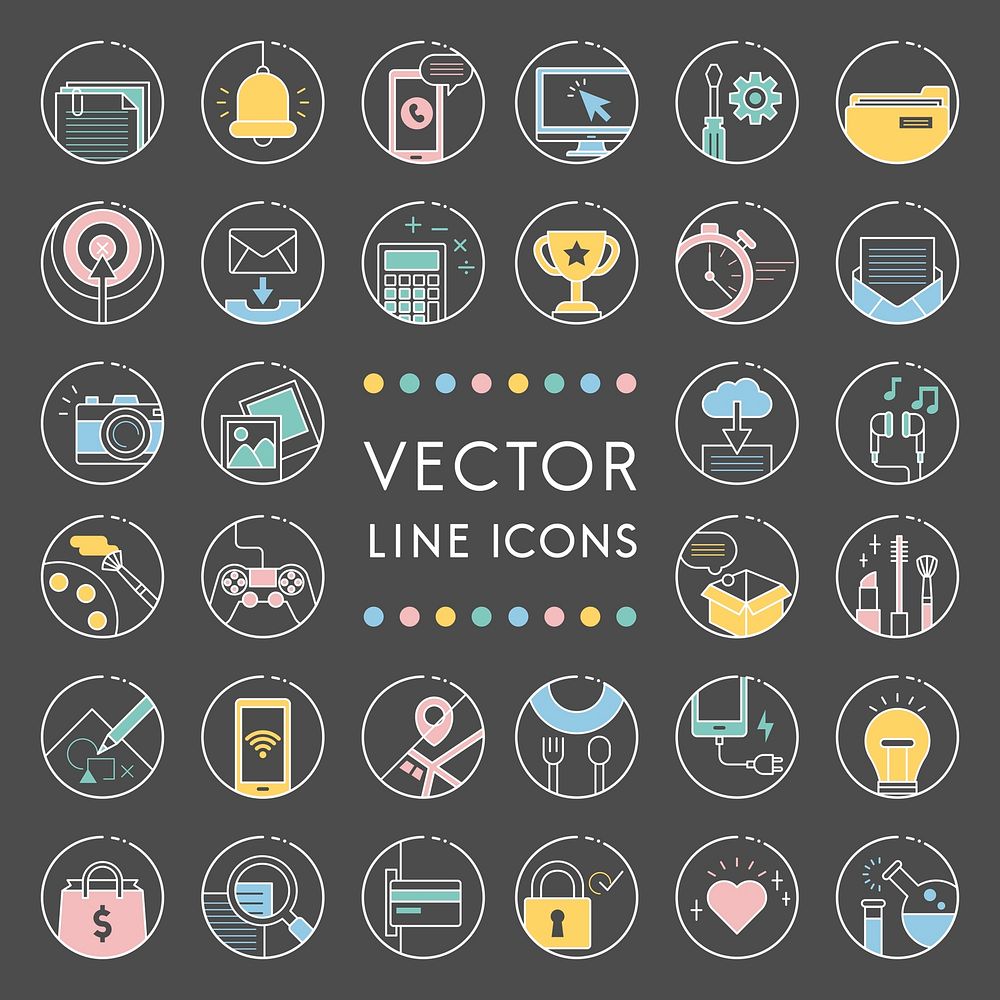 Illustration of vector line collection