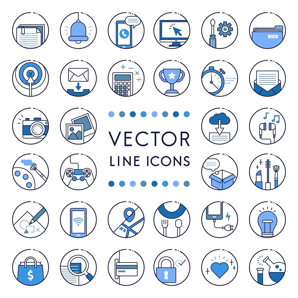 Illustration of vector line collection