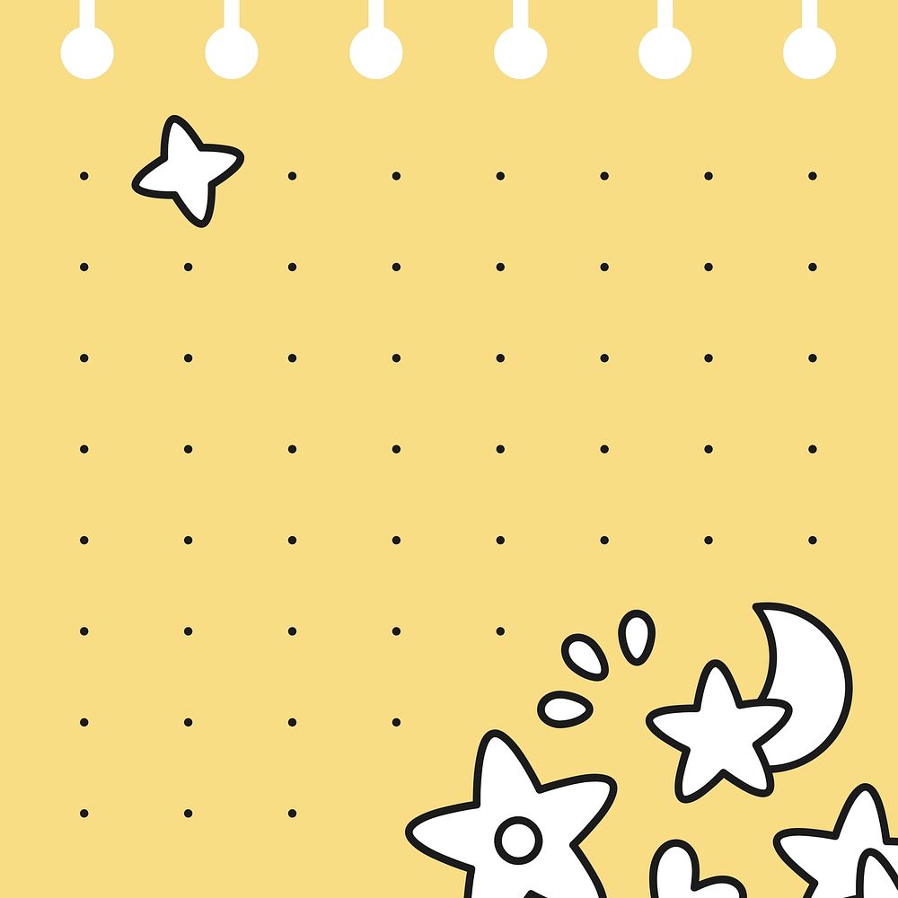 Yellow doodle stars memo vector