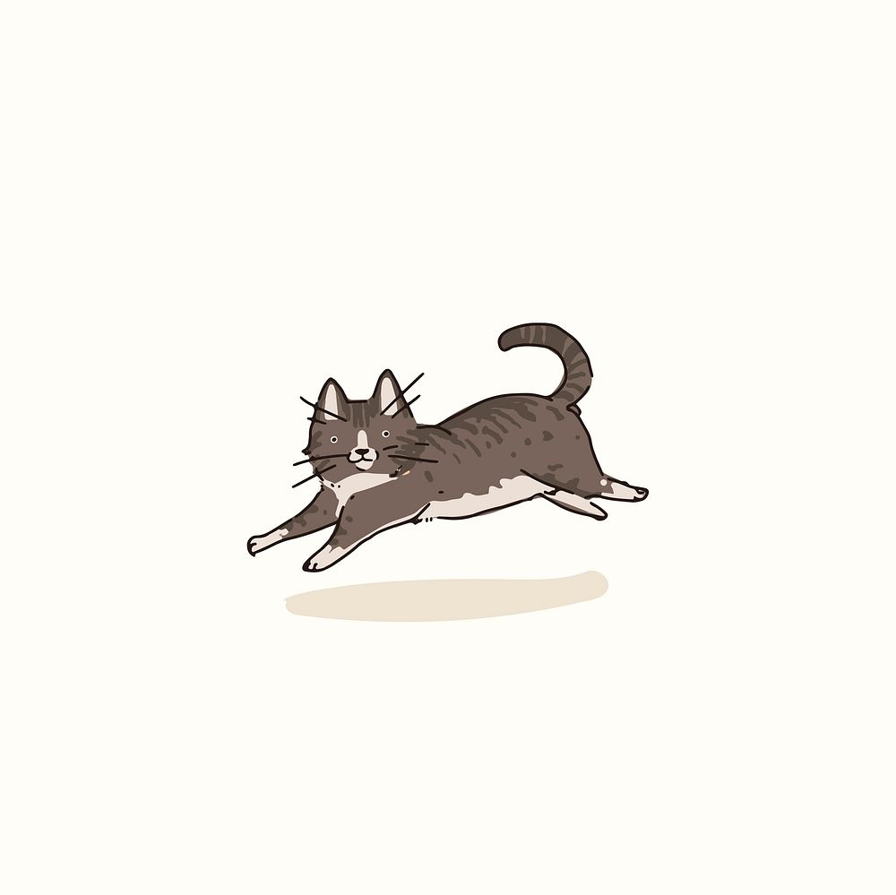 European Shorthair cat doodle element vector