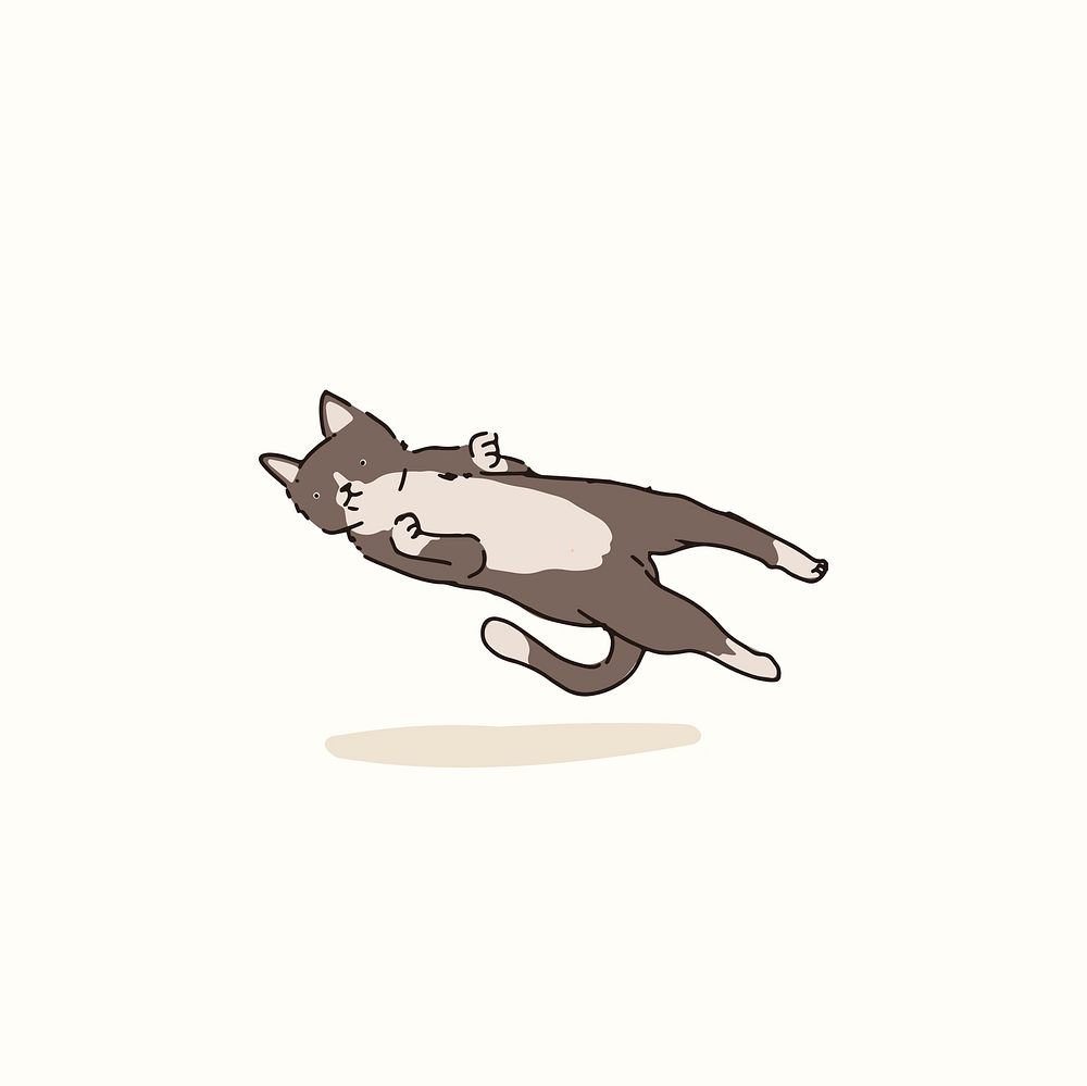 Domestic Shorthair cat doodle element vector