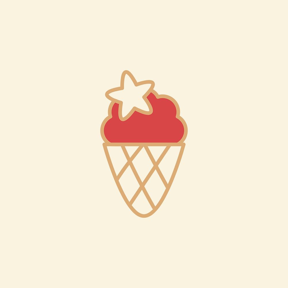 Ice cream planner sticker on beige background vector