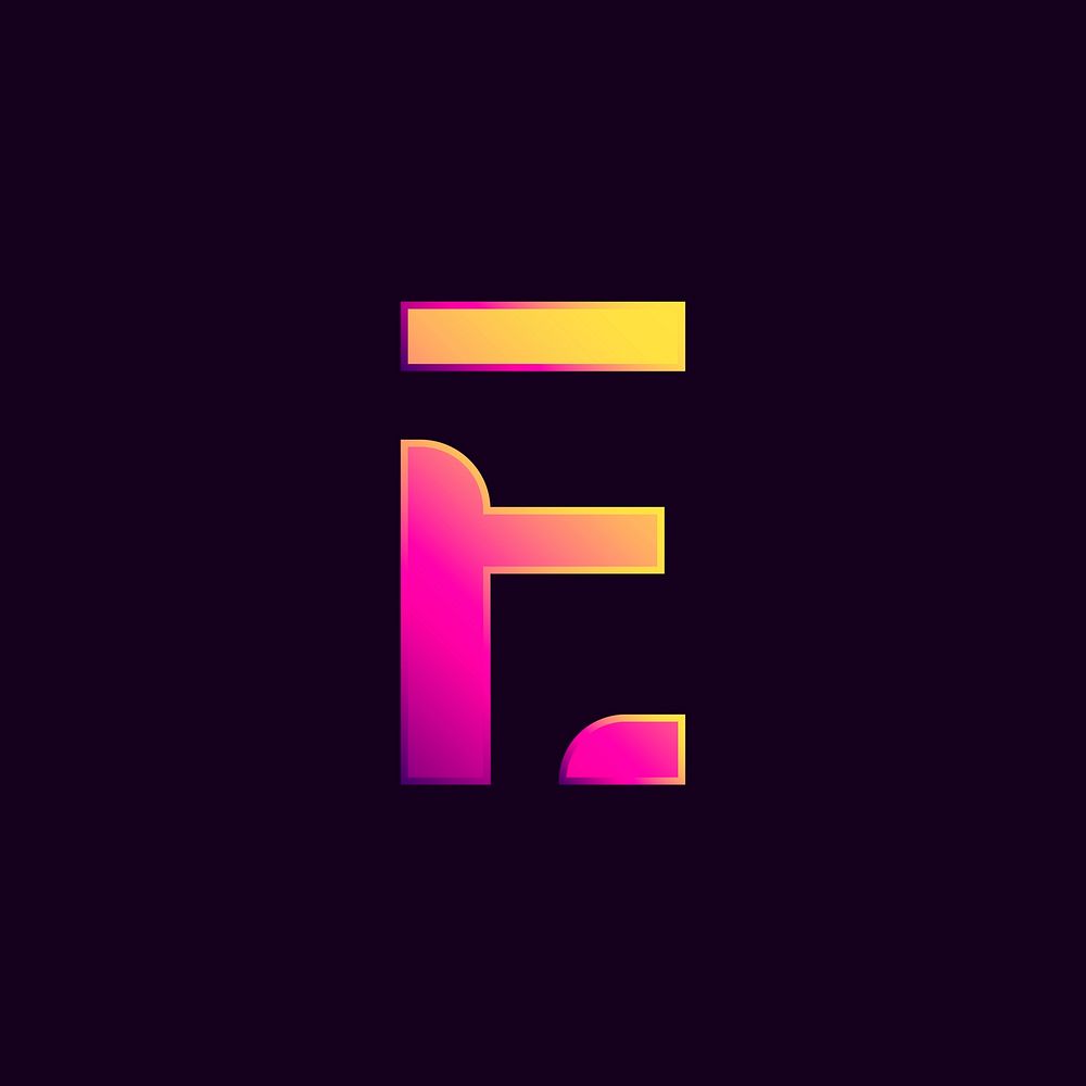 Capital letter E vibrant typography vector