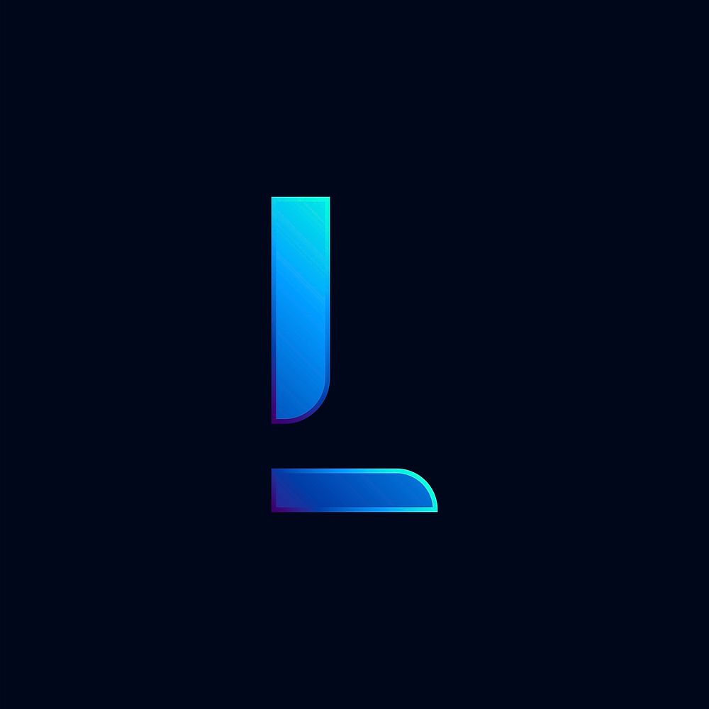 Capital letter L vibrant typography vector