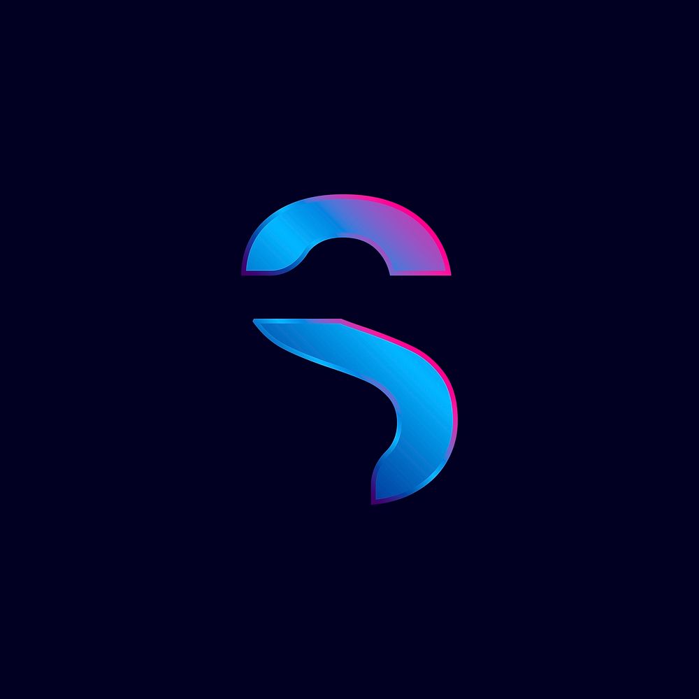 Capital letter S vibrant typography vector