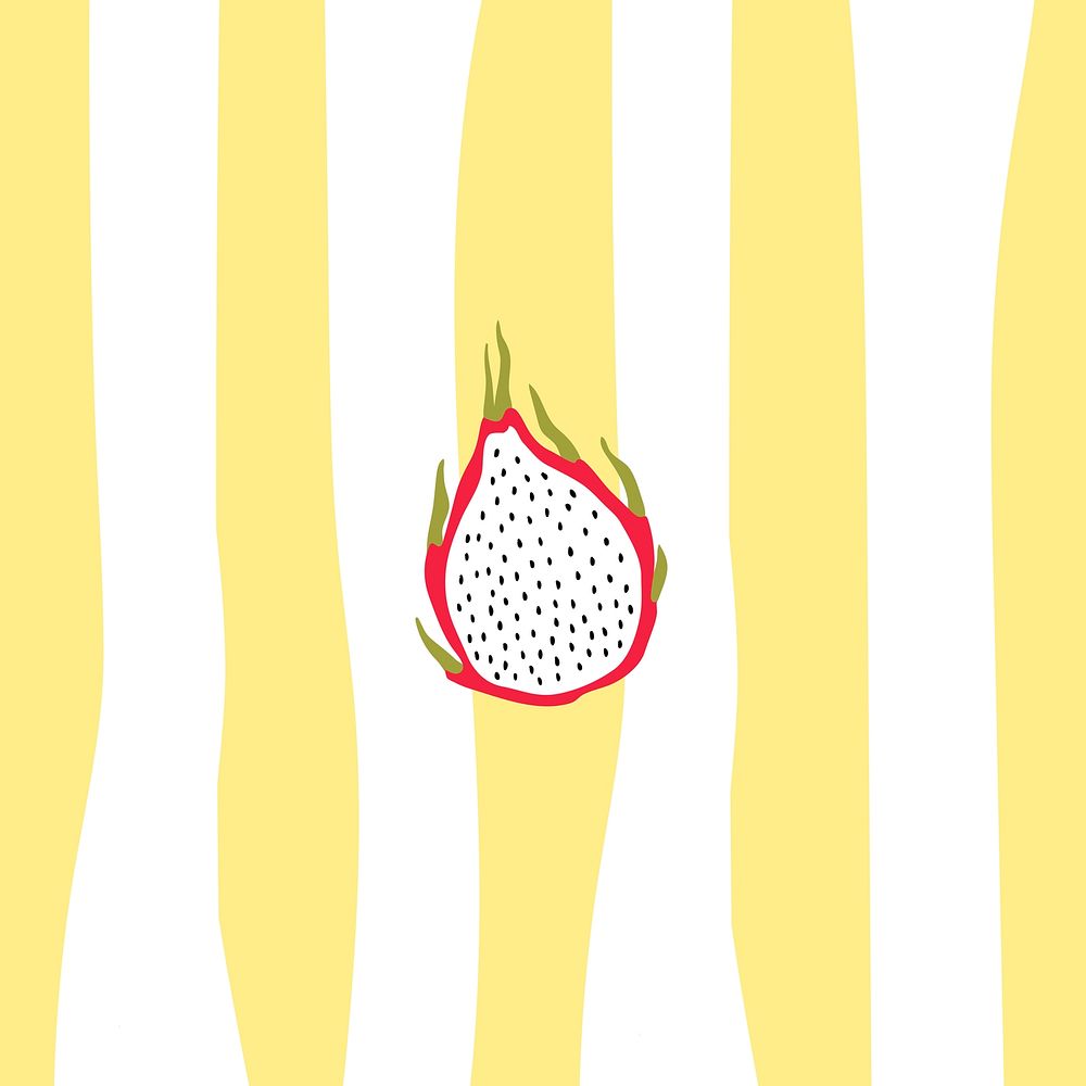 Dragon fruit on a striped background vector
