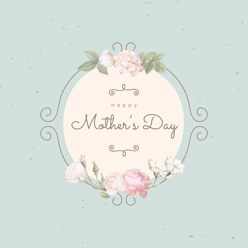 Floral elegant mother's day card vector