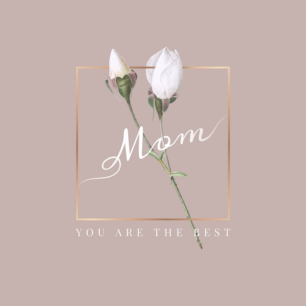 Floral elegant mother's day card vector