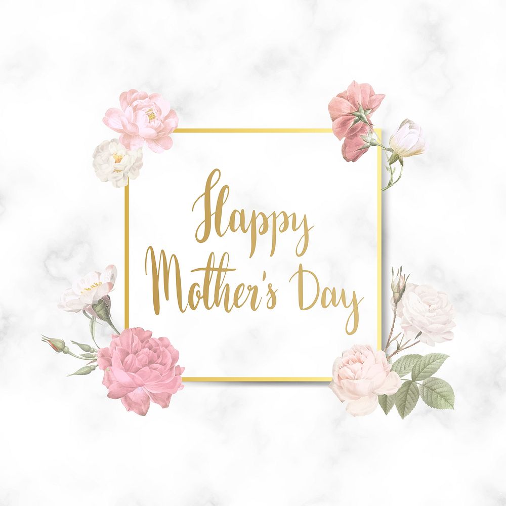 Happy Mother's Day square badge vector