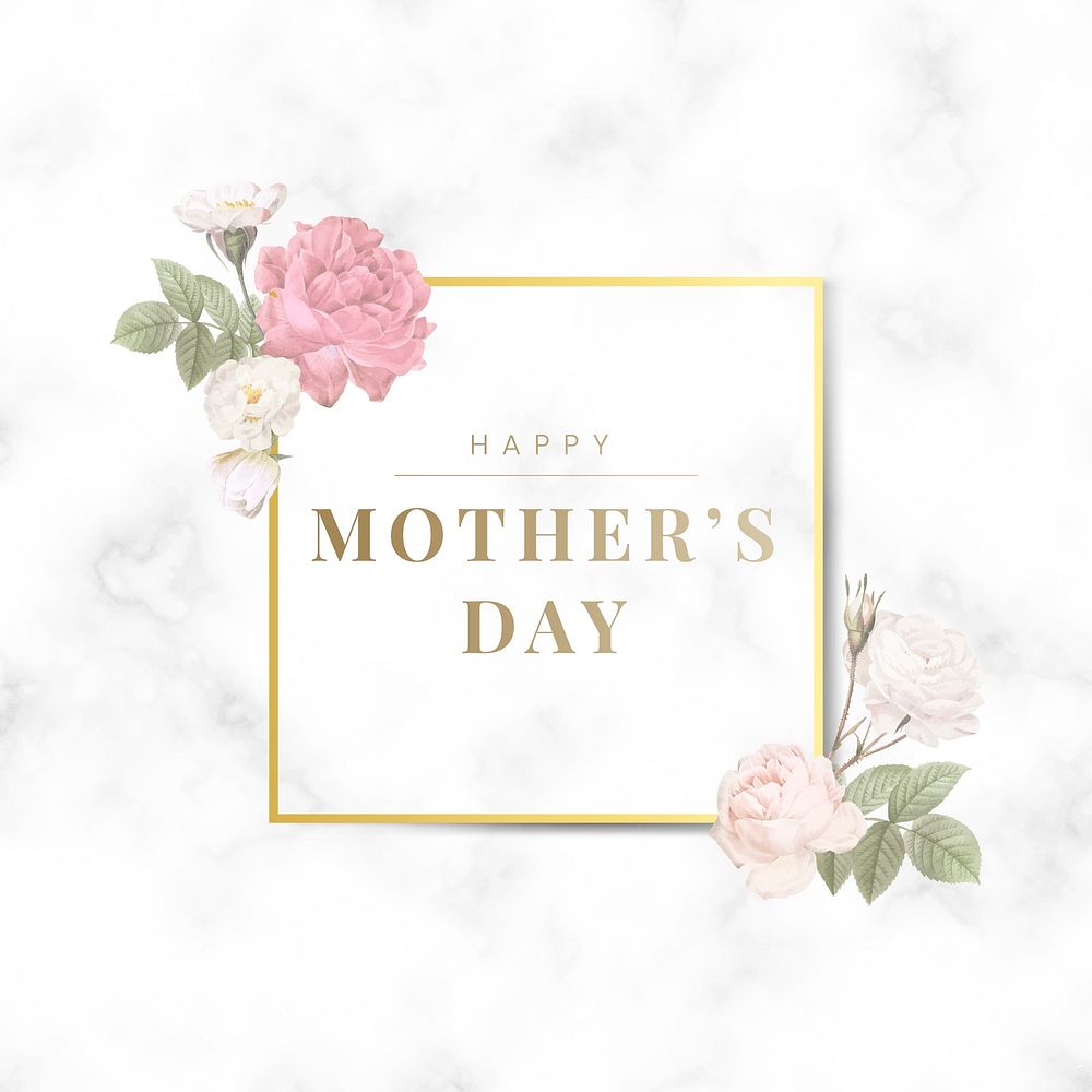 Happy Mother's Day square badge vector