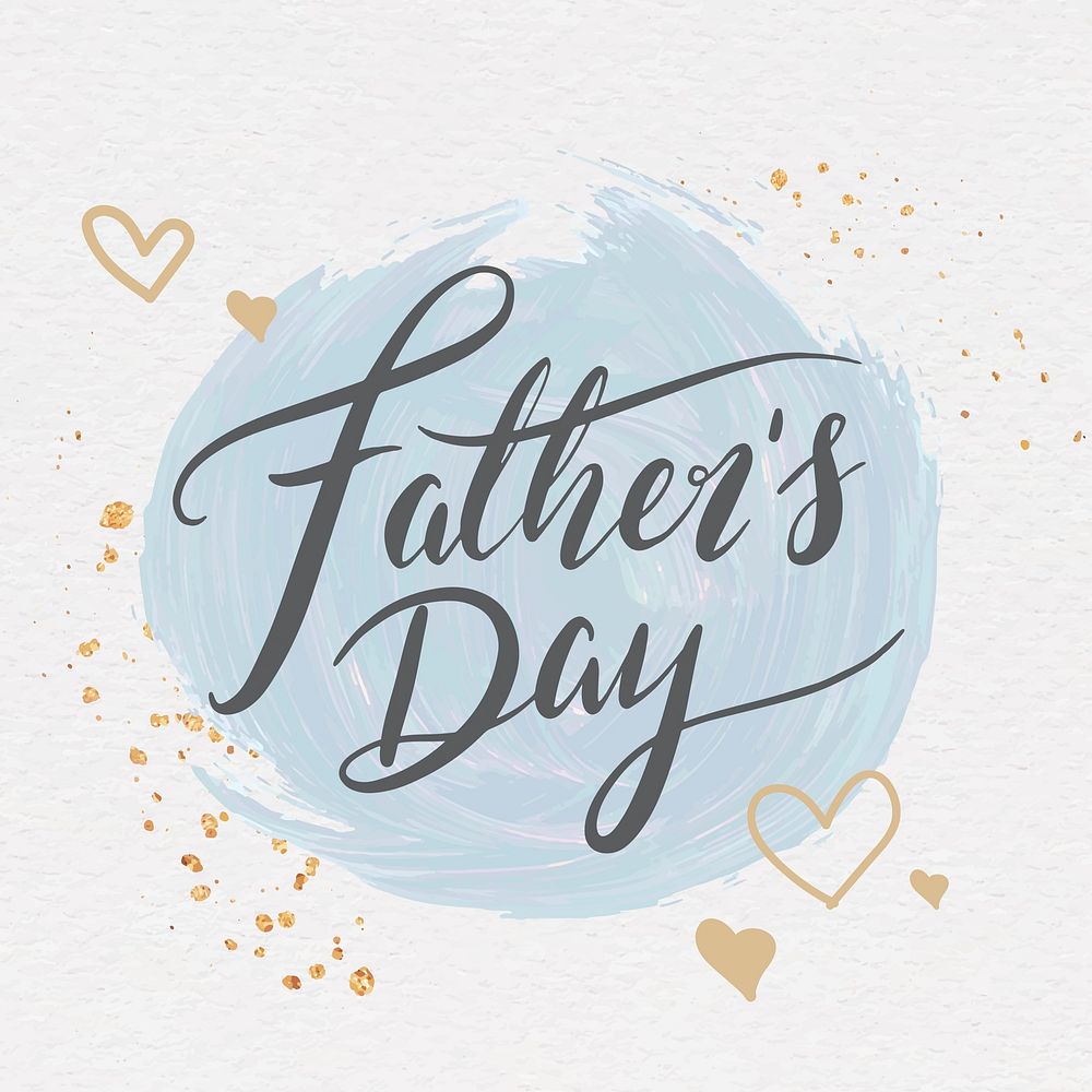 Father's day on a blue brush stroke card vector