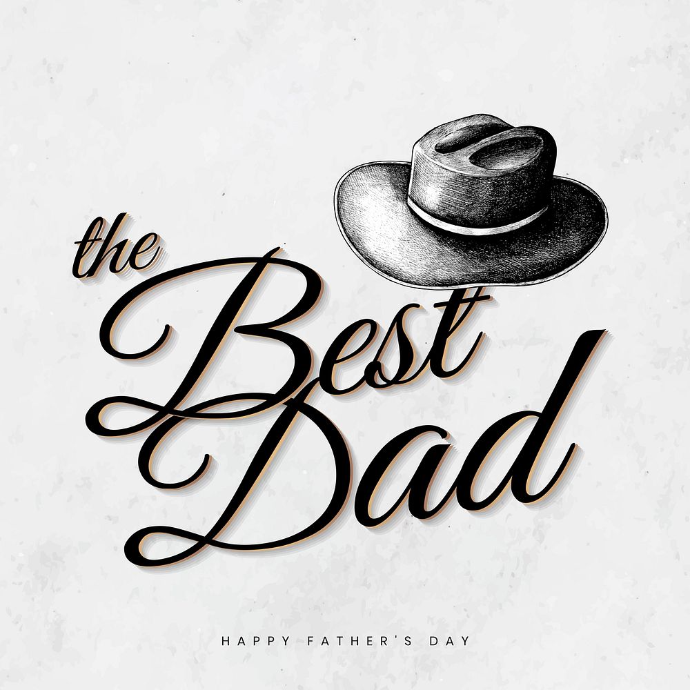 The best dad card with a hat vector