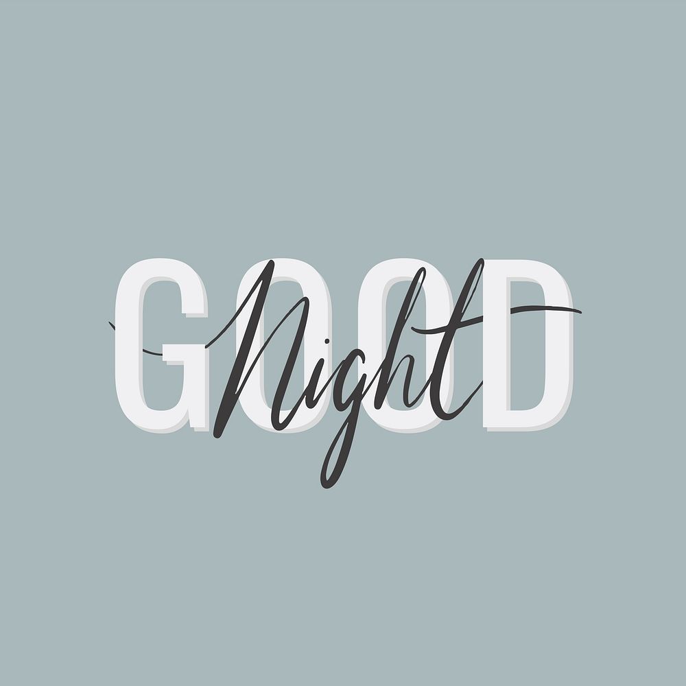 Good night typography design vector
