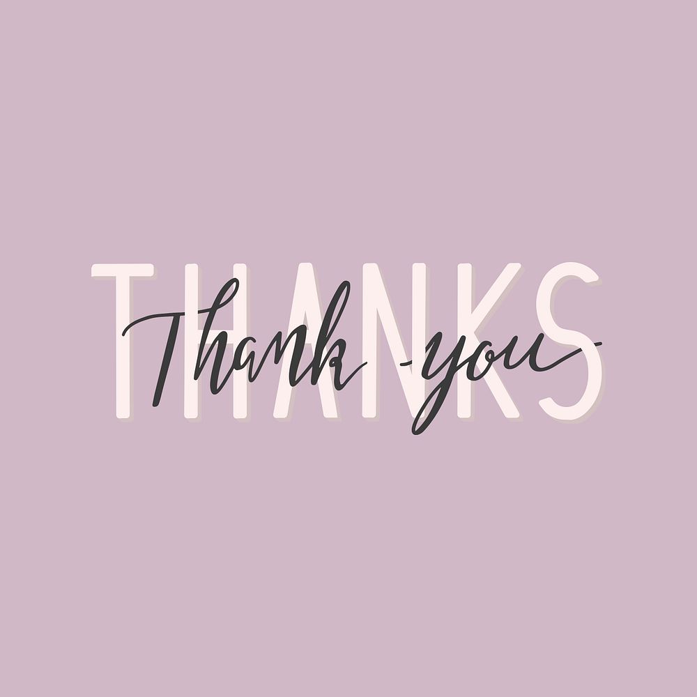Thank you typography psd design element