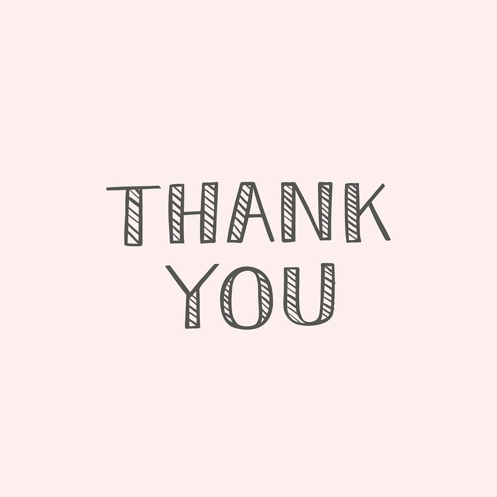 Thank you typography psd word design element