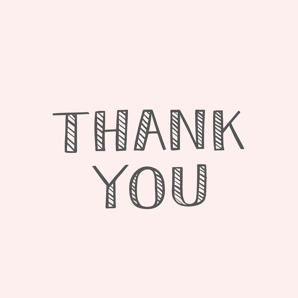 Thank you typography design vector