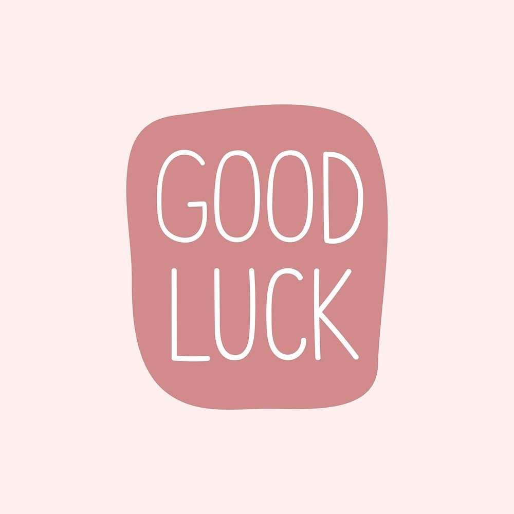 Pink good luck typography vector