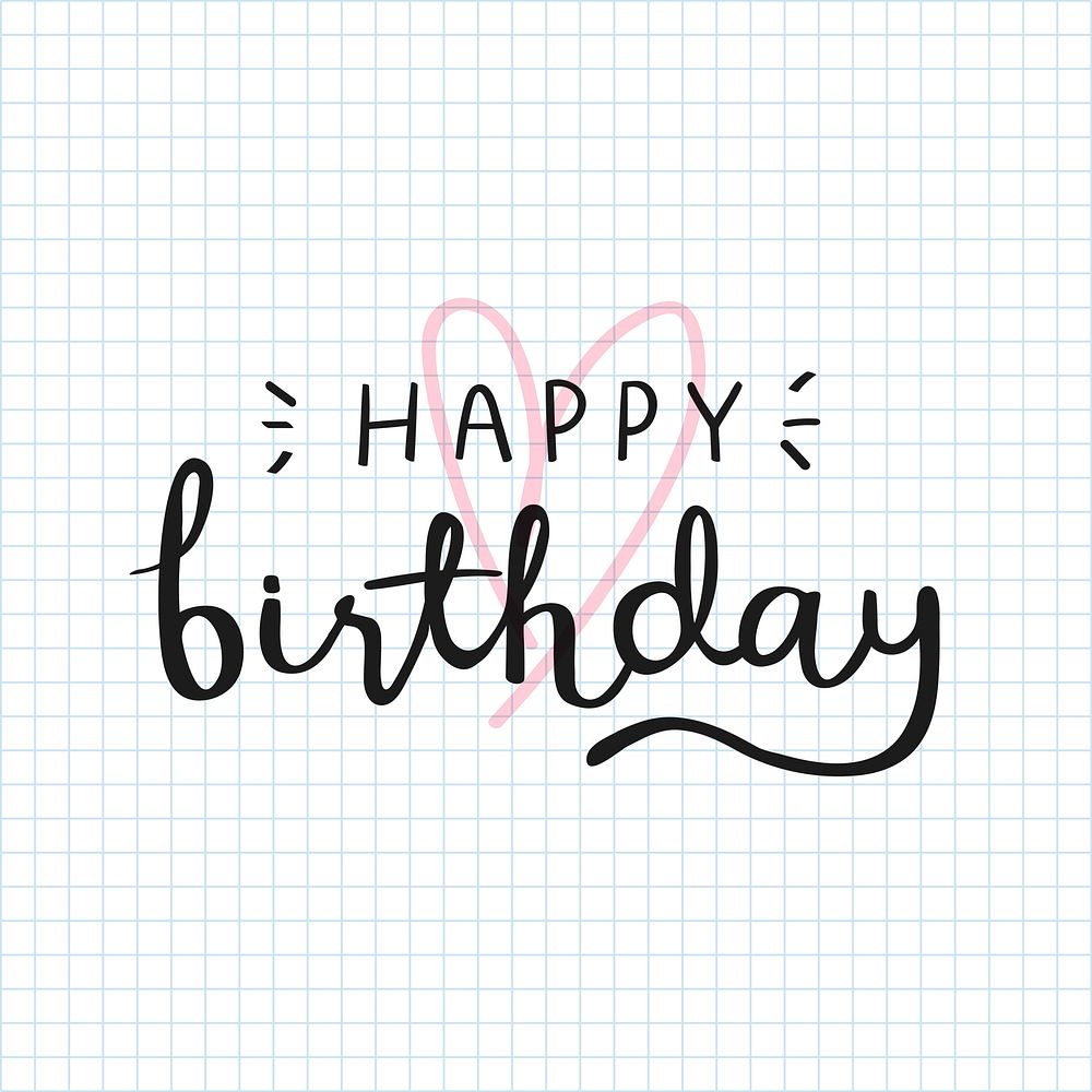 Happy birthday typography card vector