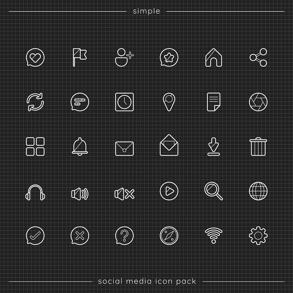 Social media icon pack vector