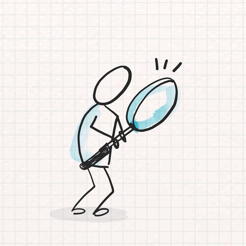 Creative magnifying glass doodle vector