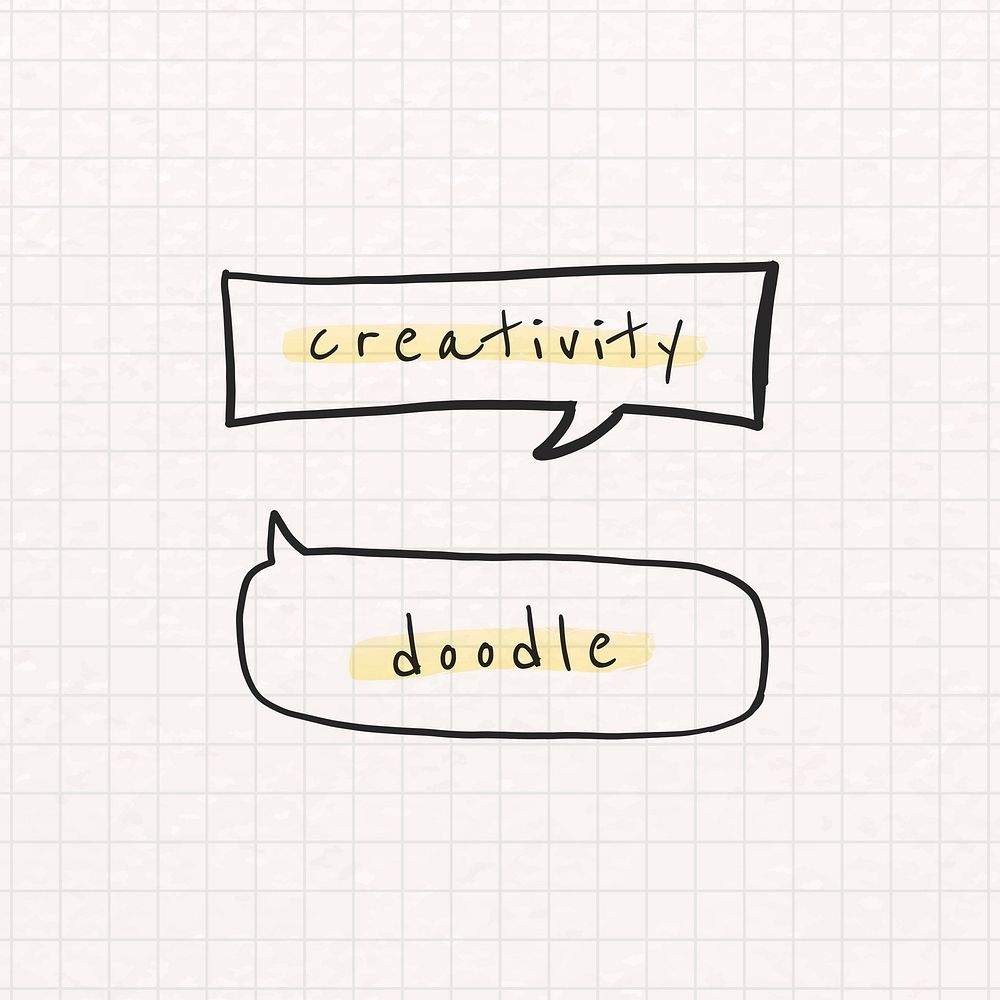 Speech bubble creativity doodle vector