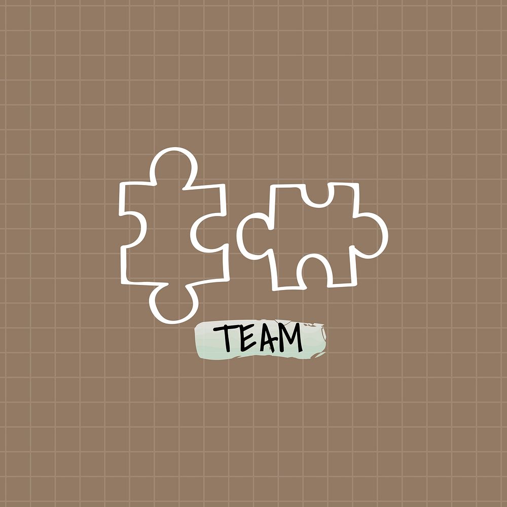 Creative doodle team puzzle vector
