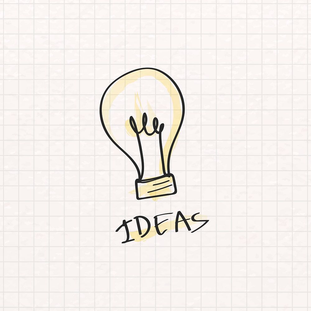 Creative light bulb doodle design vector