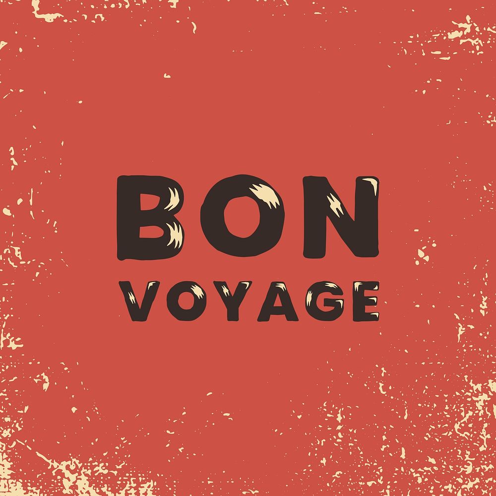 Bon voyage card design vector
